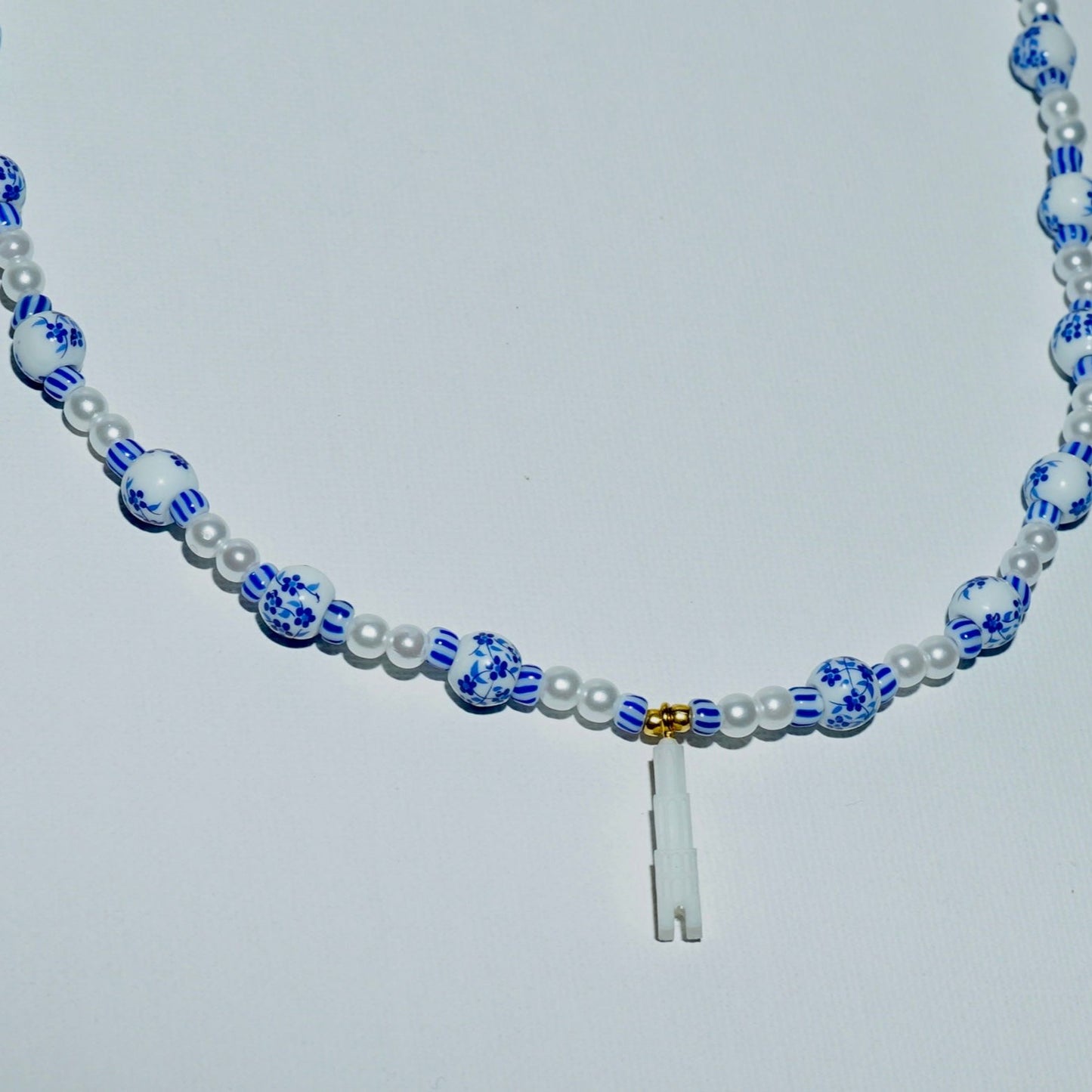 ''Dommetje Delfts Blauw'' Parelketting